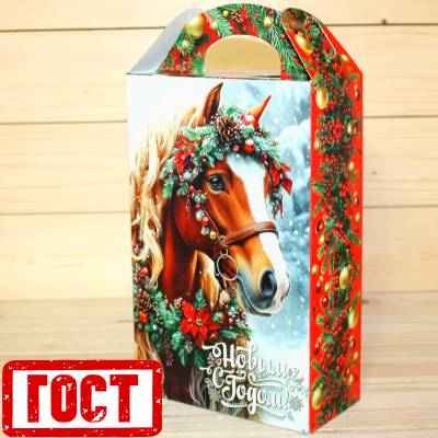 Сладкий новогодний подарок по ГОСТу в картонной упаковке в Менделеево